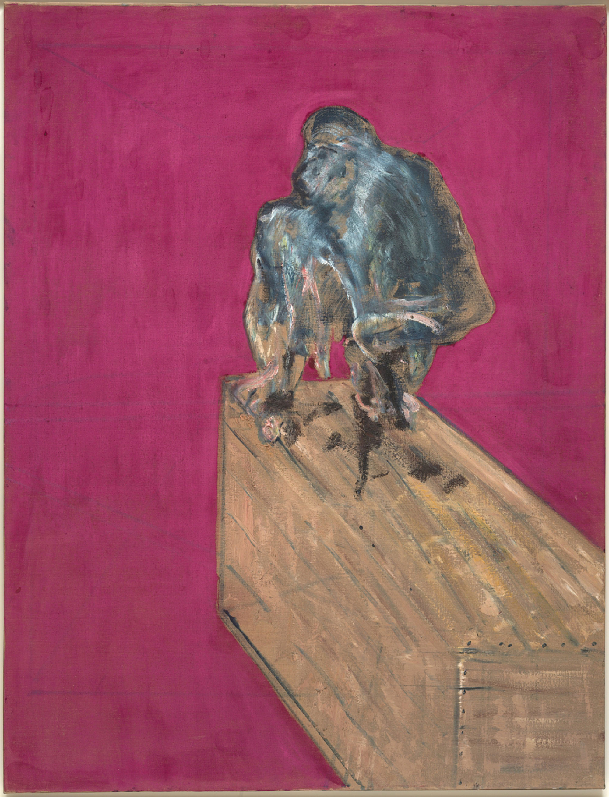 Study for Chimpanzee Francis Bacon (1909–1992), March 1957. Oil and pastel on canvas, 152.4 x 117 cm. Peggy Guggenheim Collection, Venice 76.2553 Photo by David Heald. © The Estate of Francis Bacon / All rights reserved / by SIAE 2016.
