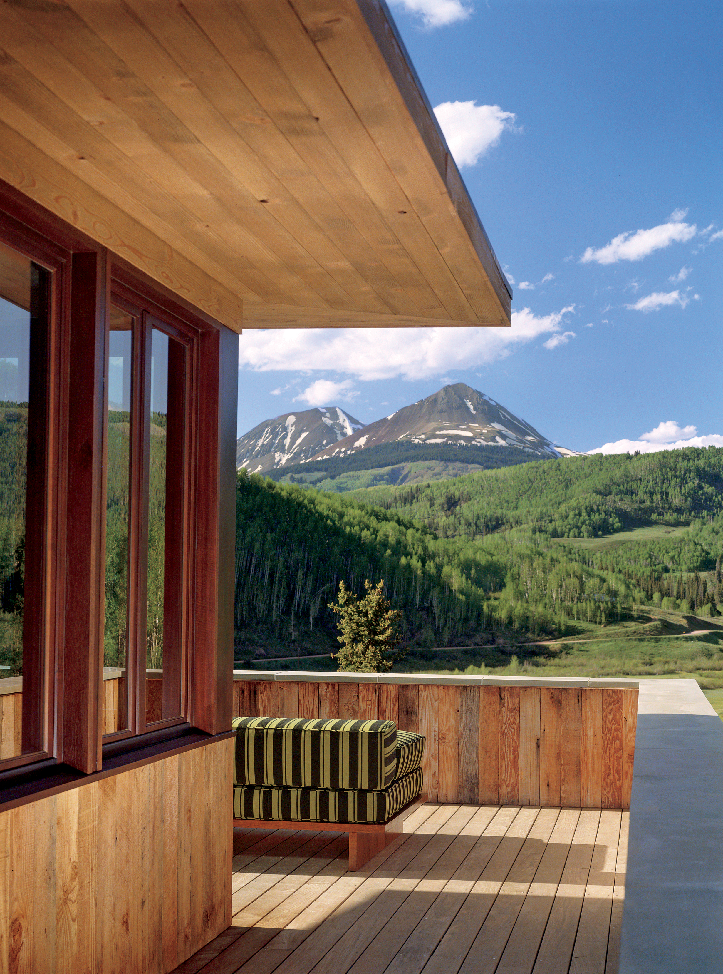 The roof deck has unobstructed vistas of Dolores Peak, looming in the northeast. Selldorf was commissioned to design a house that would, above all, provide the family with privacy. Although it's “a frivolous thought,” she says with a laugh, “I've al